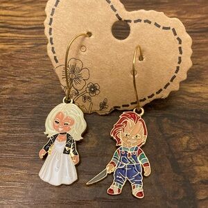 Chucky & Tiffany Character Earrings - Multicolor